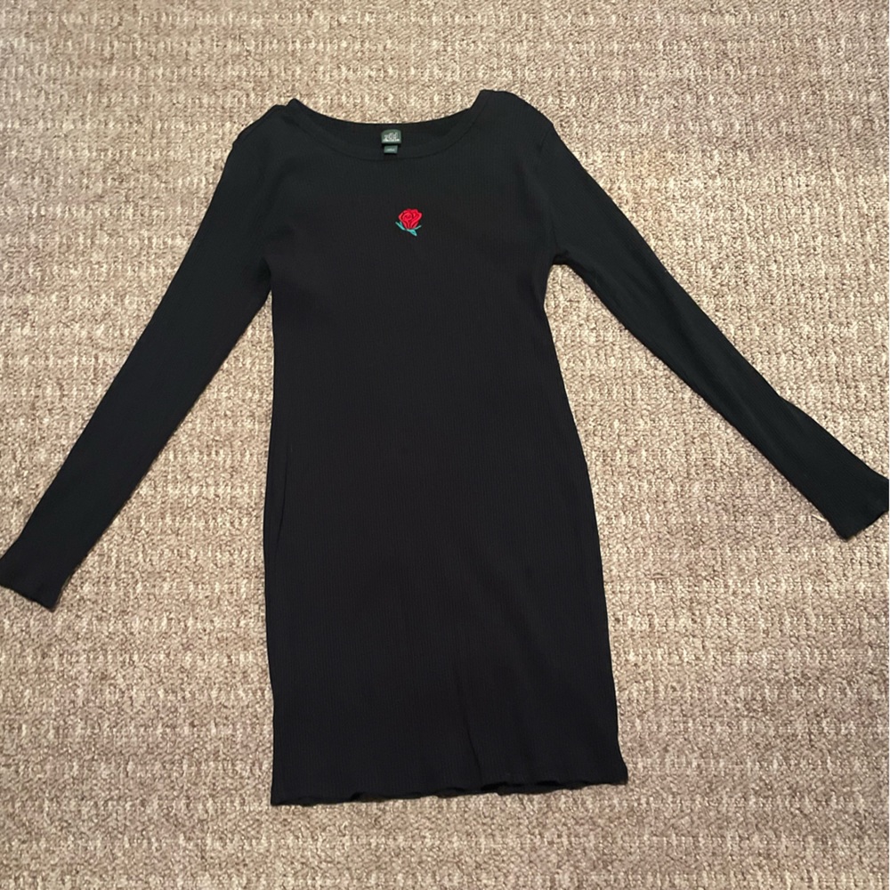 Black long sleeve mini dress